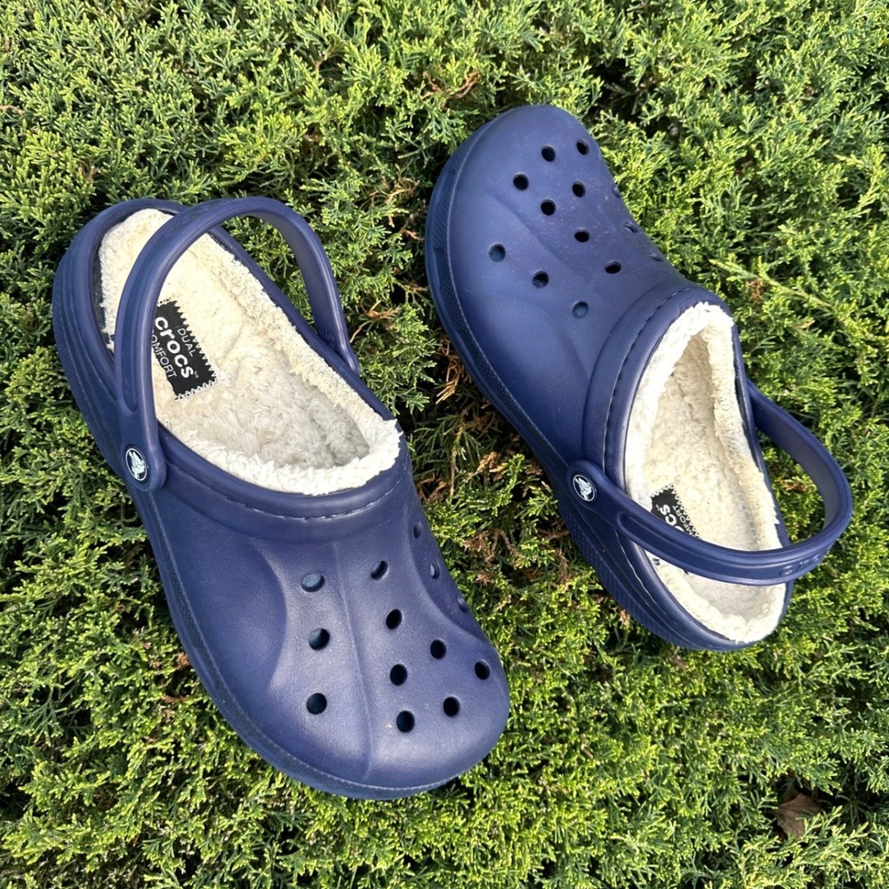 Crocs Adult Ralen Lined Clogs Men's Size 11 Blue Sandals‎